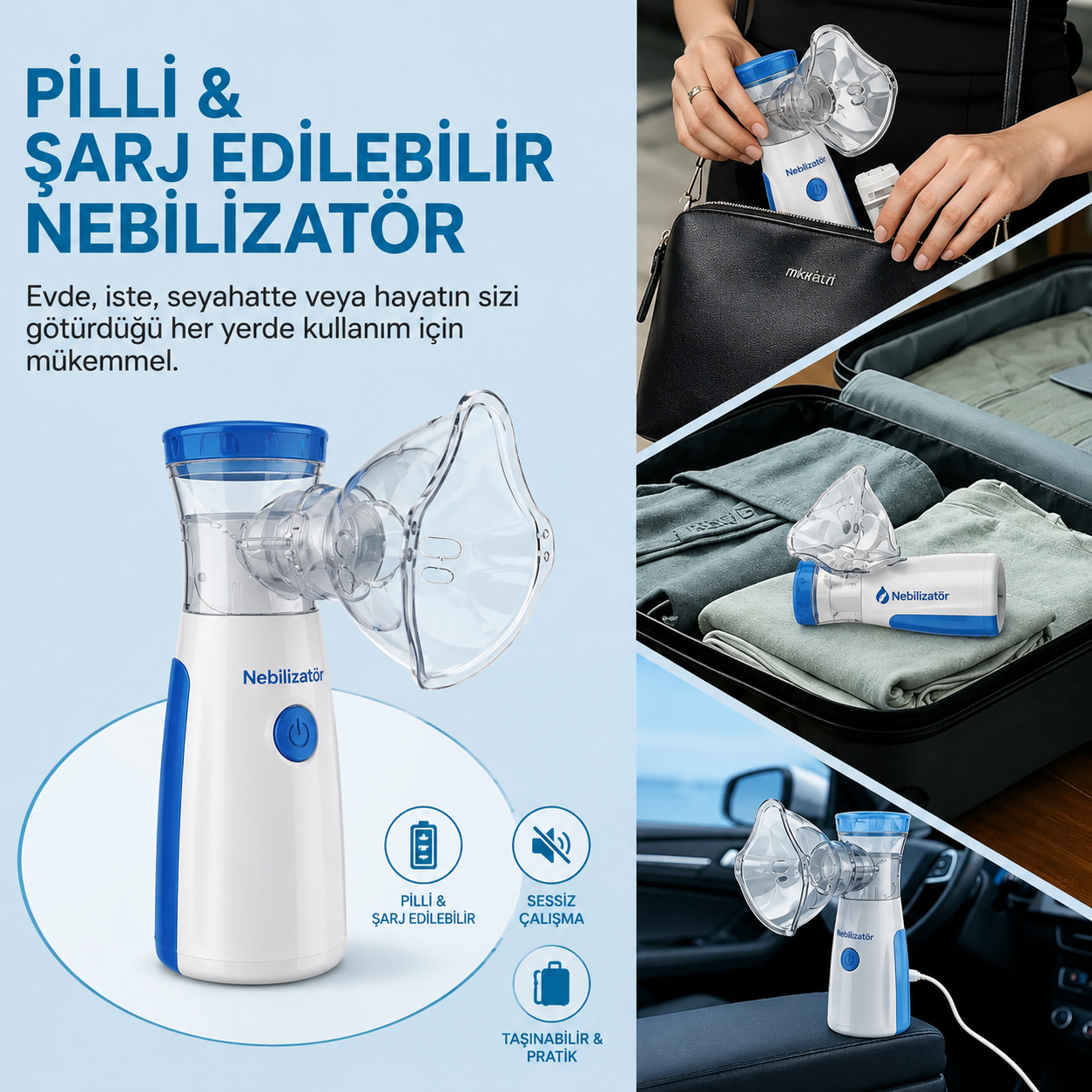 Nebilizatör® Taşınabilir Mesh Nebulizatör
